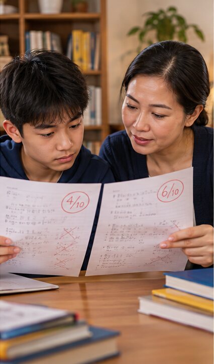 Đừng chỉ nhìn vào một bài điểm thấp